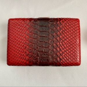 BNWT Banana Republic red leather clutch